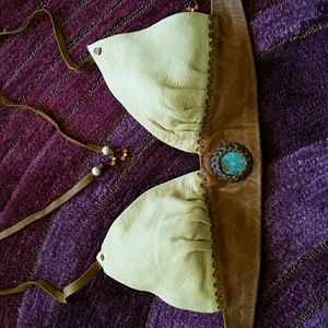 Leather Halter with turquoise stone